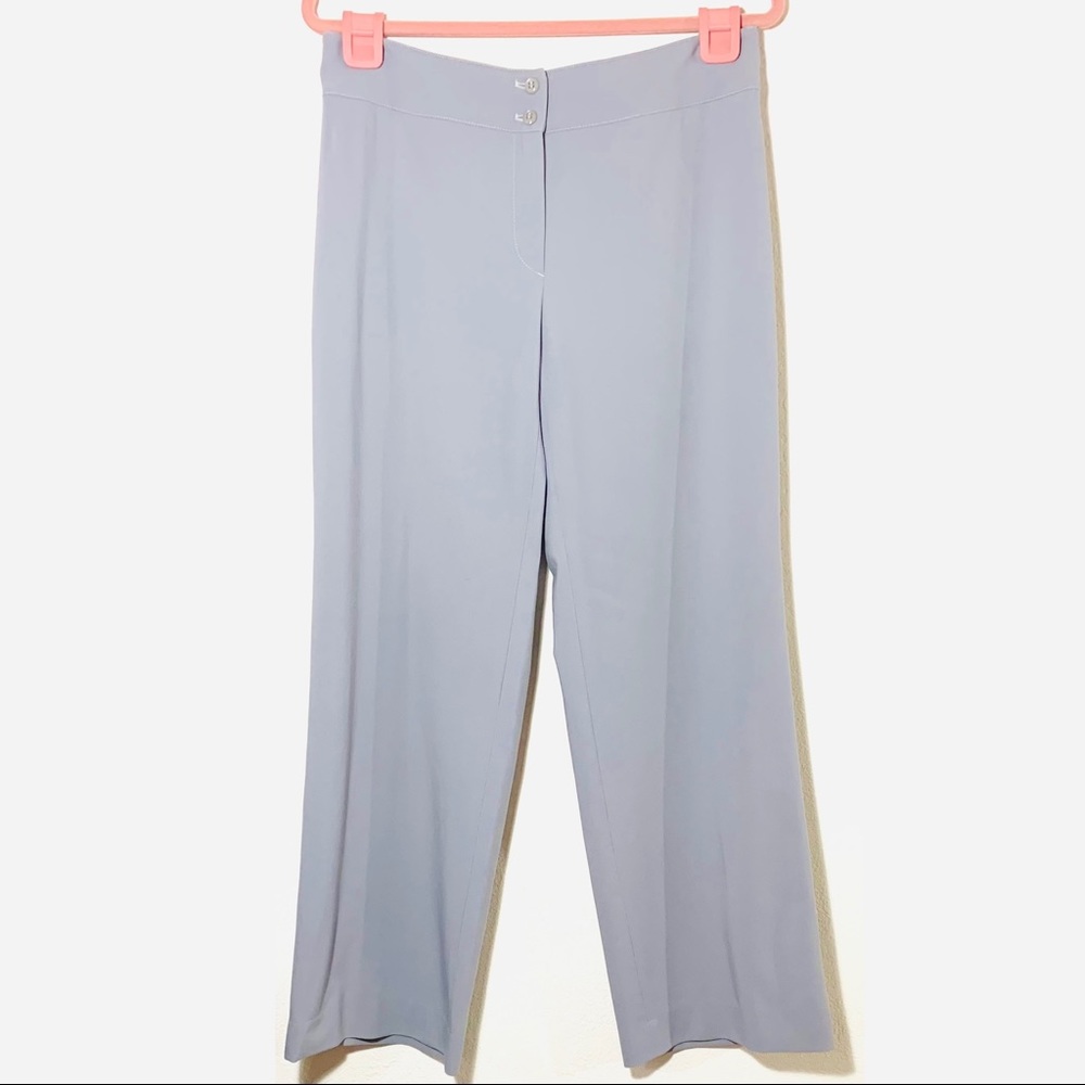 Women's Size 8 Armani Collezioni Grey Flat Front Business Office Trouser Pants